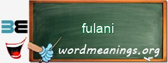 WordMeaning blackboard for fulani